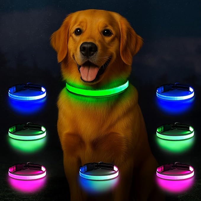 Light Up Dog Collar, Multicolor LED Dog Collar
