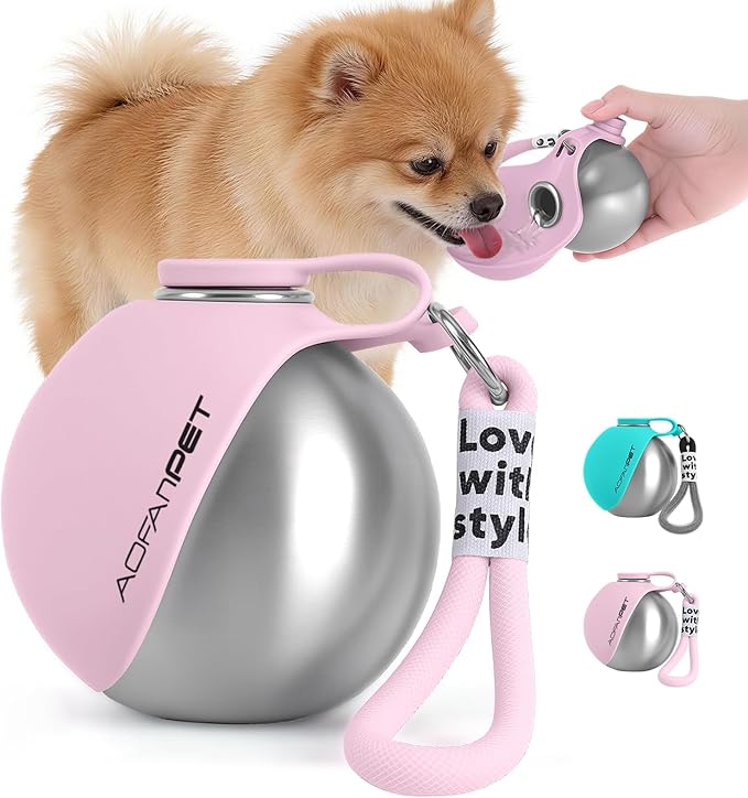 Portable Dog Water Bottle 10oz Stainless